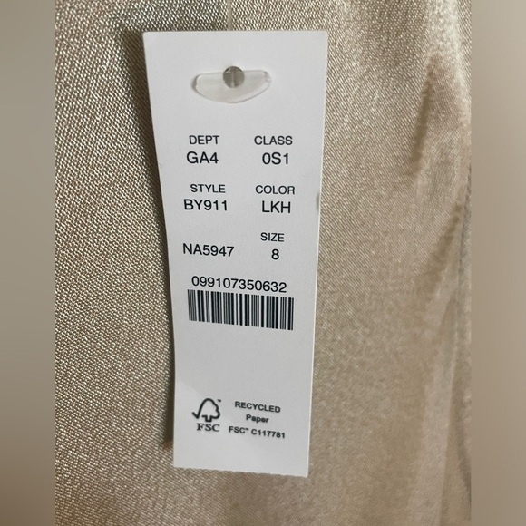 J. Crew High Neck Slip Dress in Luster Crepe Lt Khaki, Sz 8 Formal Wedding Guest - Picture 12 of 14